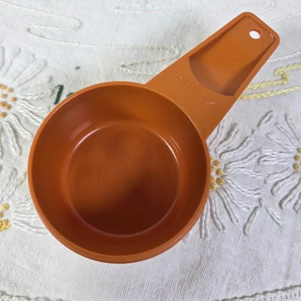 Vintage Tupperware 1/3 Cup Measuring Cup Orange Replacement Kitchen Utensil765-7
